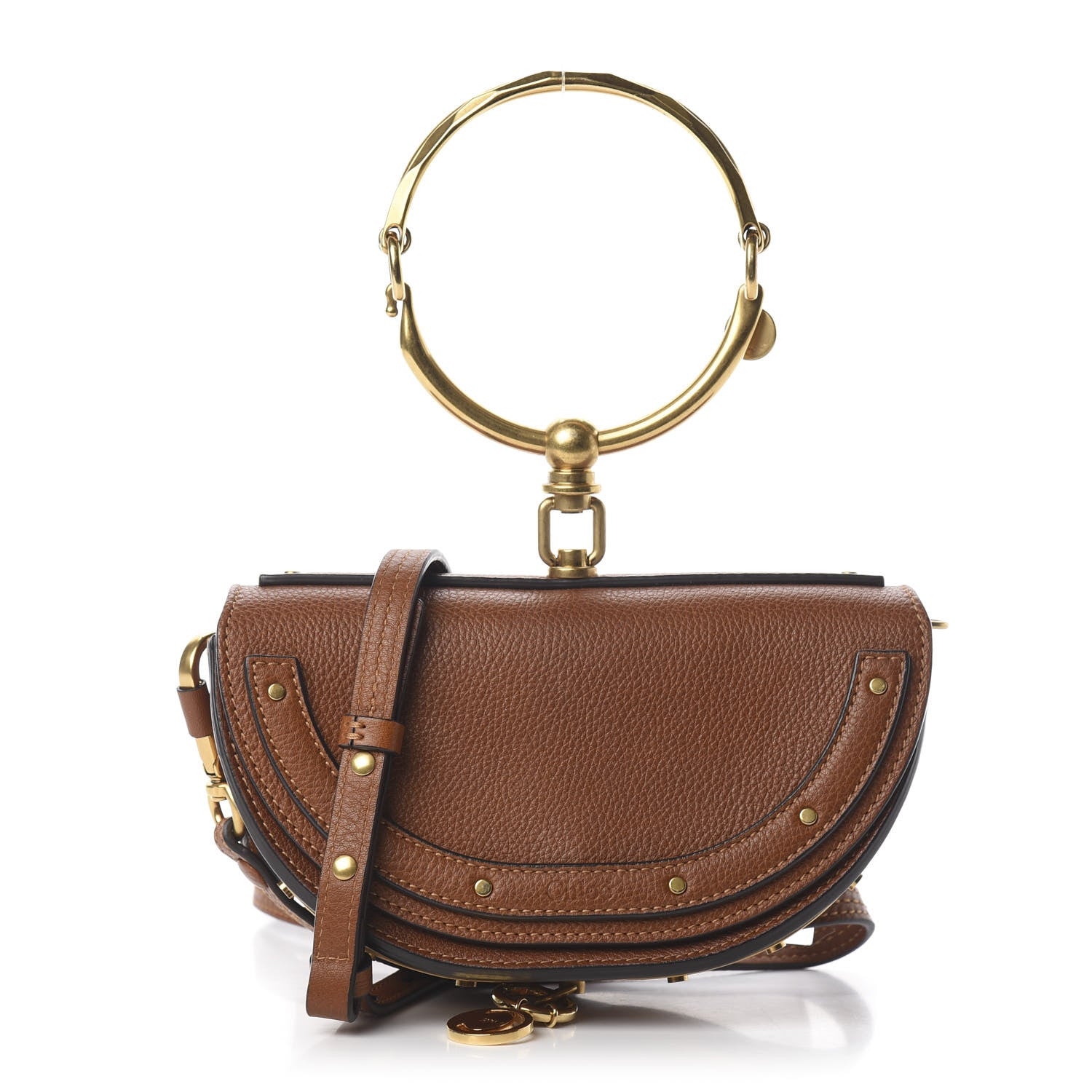 Chloe Calfskin Small Nile Bracelet Minaudiere Bag Caramel 1 of 14