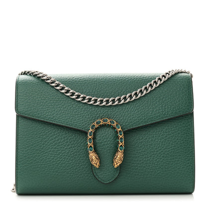 Gucci Calfskin Mini Dionysus Chain Wallet Emerald 1 of 11