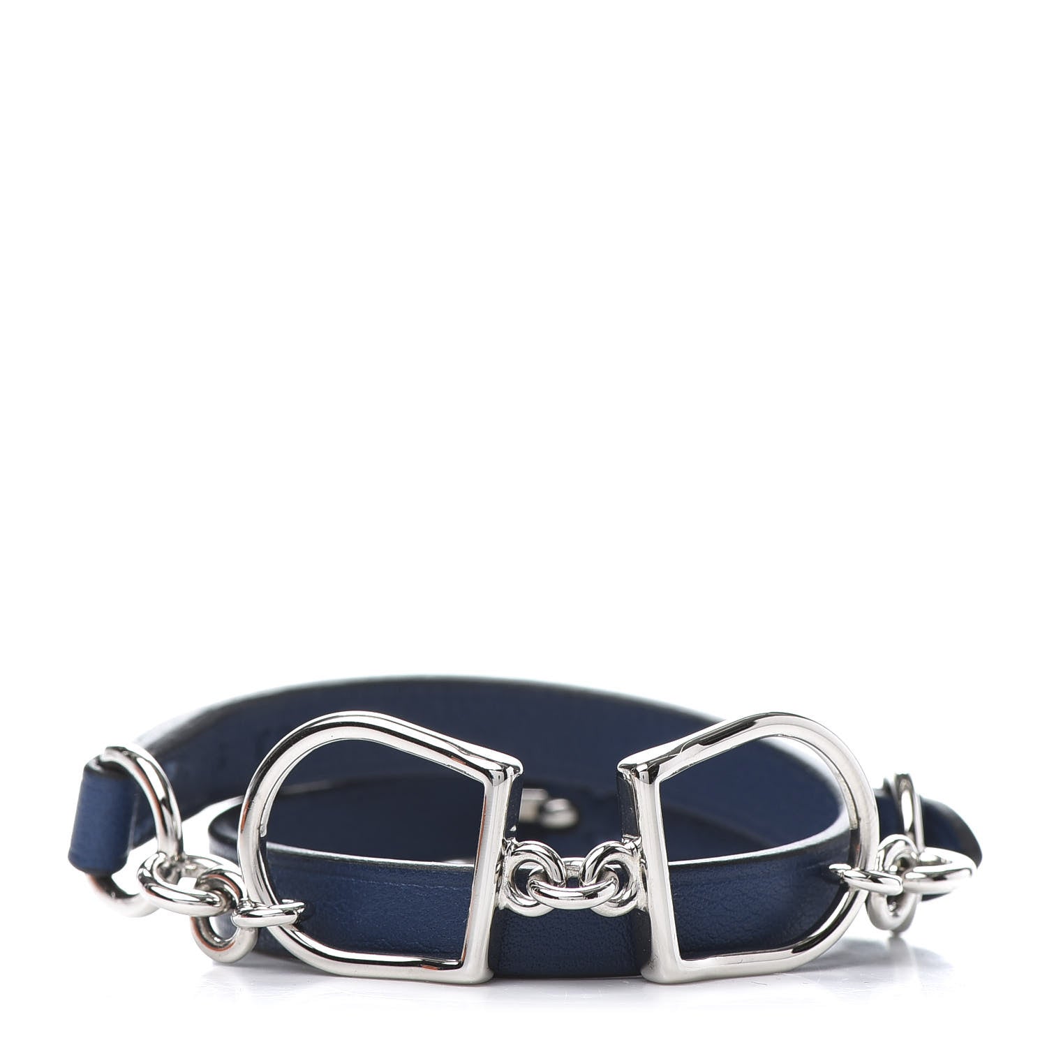 Hermes Swift Etrier Double Tour Bracelet T2 Deep Blue 1 of 6