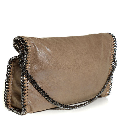 Stella McCartney Faux Leather Shaggy Deer Falabella Foldover Tote Taupe 3 of 9