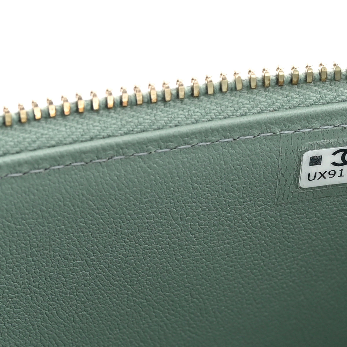 Lambskin Quilted Small Top Handle Vanity Case With Chain Light Green