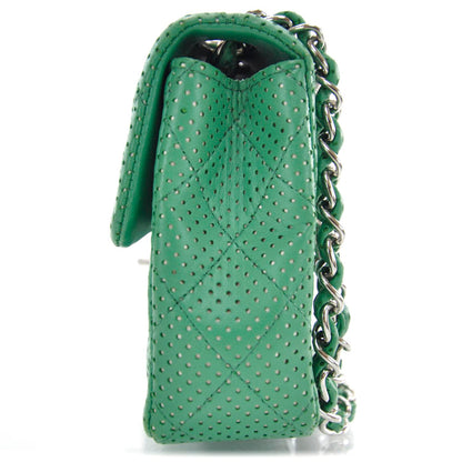 Chanel Calfskin Perforated East West Flap Green 4 of 11