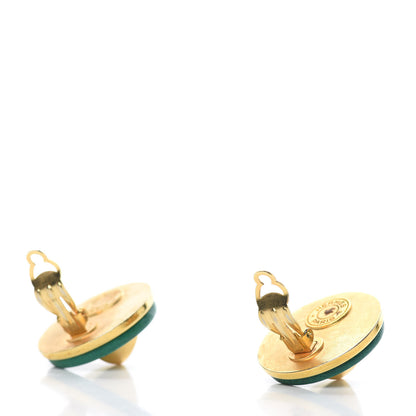 Hermes Lambskin Medor Clip On Earrings Vert Clair 3 of 4