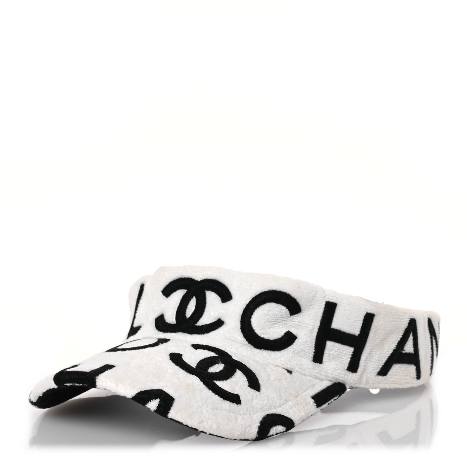 Chanel Terry Cotton Logo CC Visor Ecru White 2 of 16