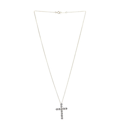 Tiffany 18K Yellow Gold Diamond Large Cross Pendant Necklace 3 of 6