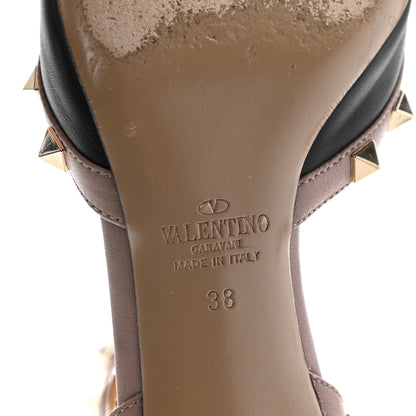 Valentino Garavani Calfskin Nappa Rockstud Ankle Strap 65mm Pumps 38 Black Poudre 8 of 14