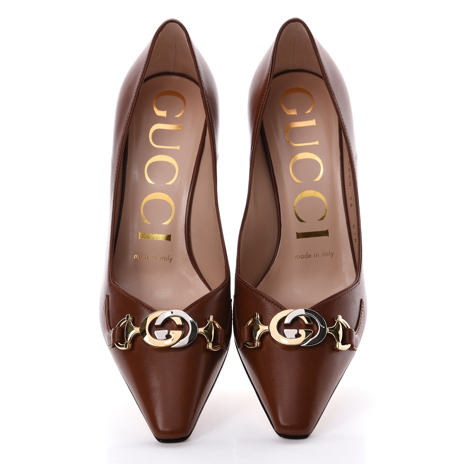 Gucci Malaga Kid Zumi 75mm Pumps 36 Brown Papaya 5 of 9