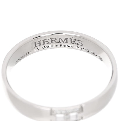Hermes 18K White Gold Diamond Ever Herakles Wedding Band Ring 55 7.25 4 of 5