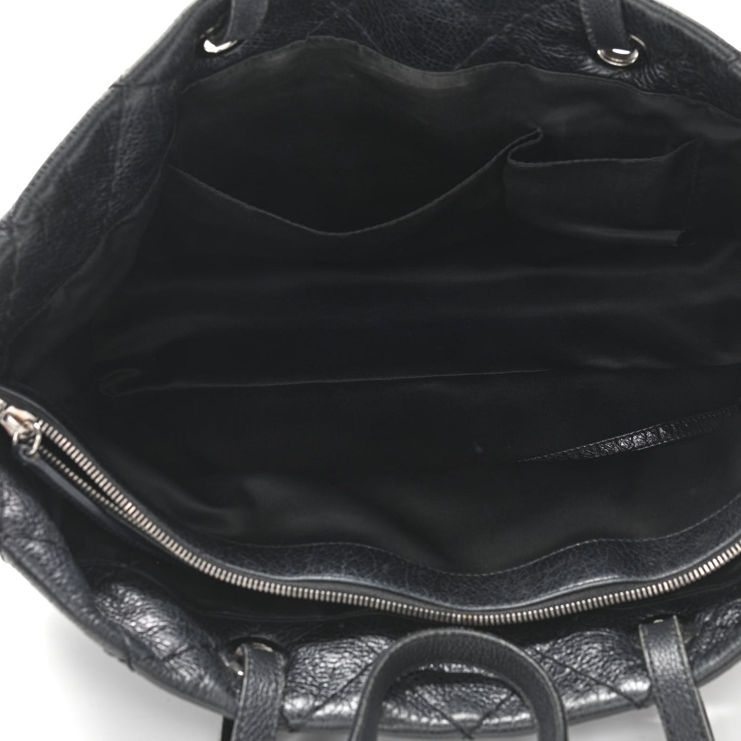 Glazed Calfskin Large On The Road Tote Black