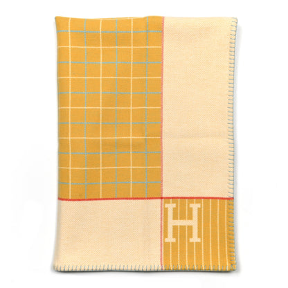 Hermes Wool Cashmere Avalon Passe-Passe Blanket Miel 1 of 4