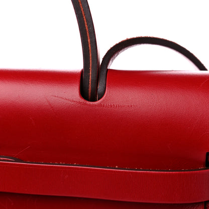 Hermes Toile Officier Vache Hunter Herbag Zip Retourne 31 PM Rose Extreme Rouge Venitien Rouge Piment 17 of 19