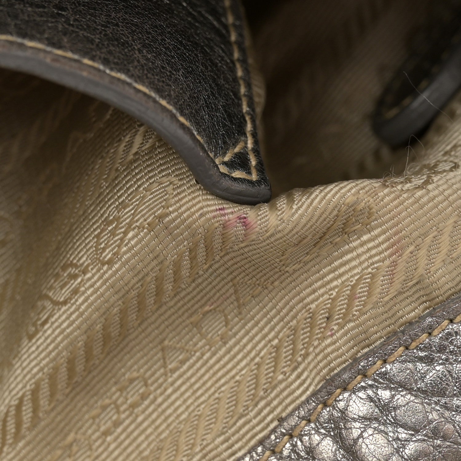 Prada Metallic Vitello Daino Side Pocket Hobo Acciaio 12 of 25