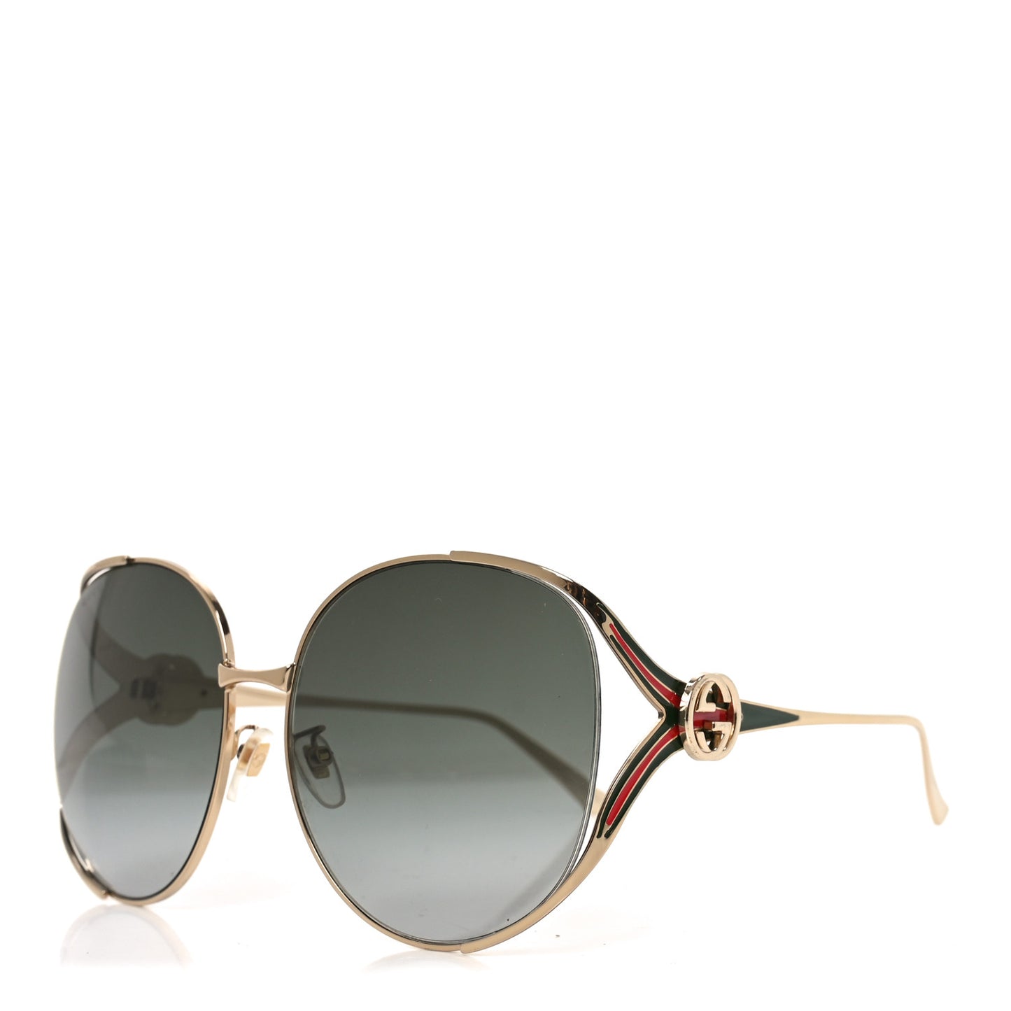 Metal Oversized Round Frame GG0225S Sunglasses Gold