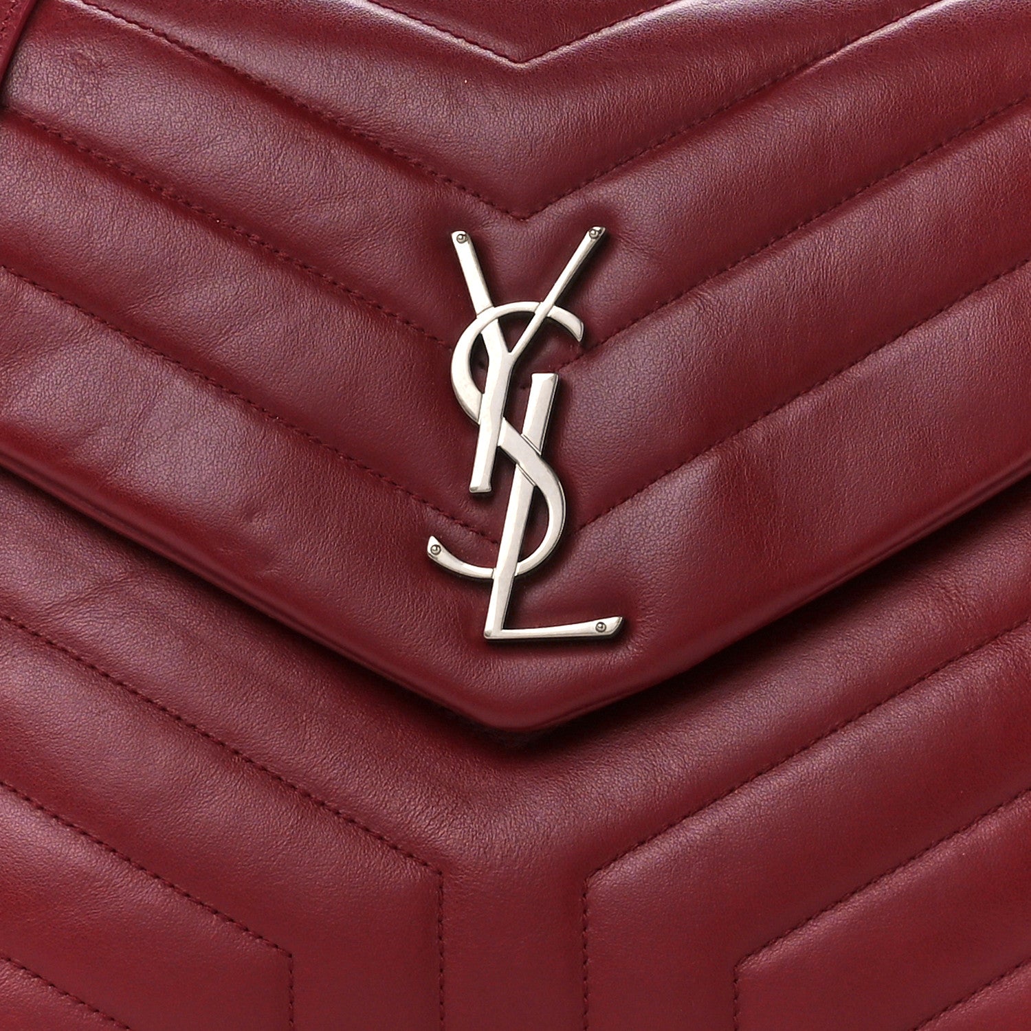 Saint Laurent Calfskin Y Quilted Monogram Medium Loulou Chain Satchel Palissandre 9 of 11