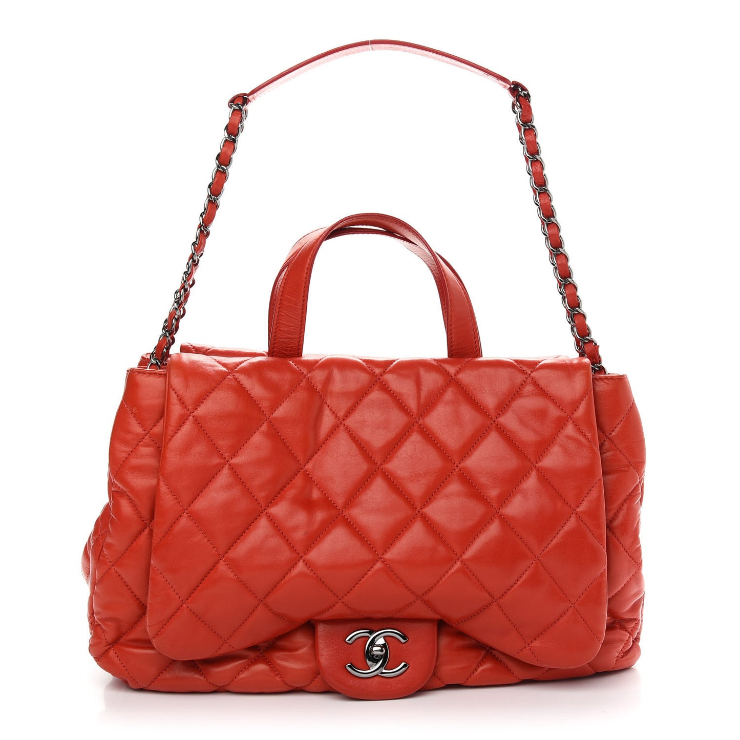 Lambskin Quilted Chanel 3 Maxi Flap Bag Red
