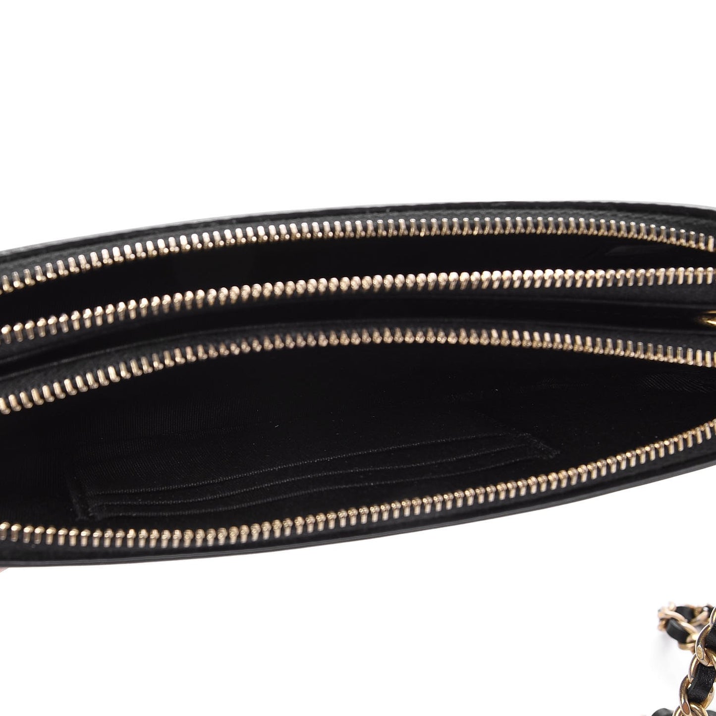 Caviar Quilted CC Filigree Clutch With Chain Black