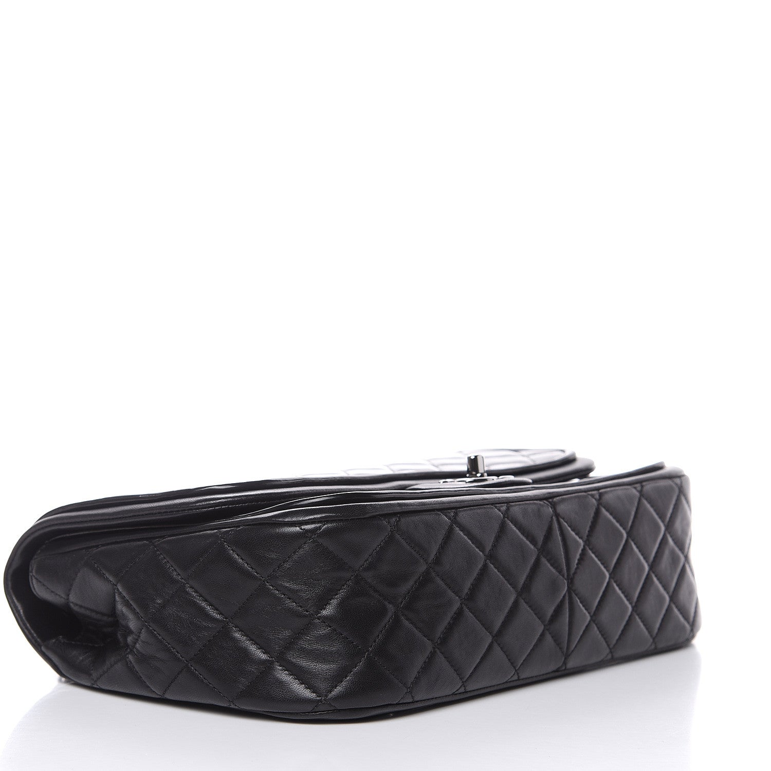 Chanel Patent Quilted Jumbo Classic Twist Flap Bag Black 4 of 10