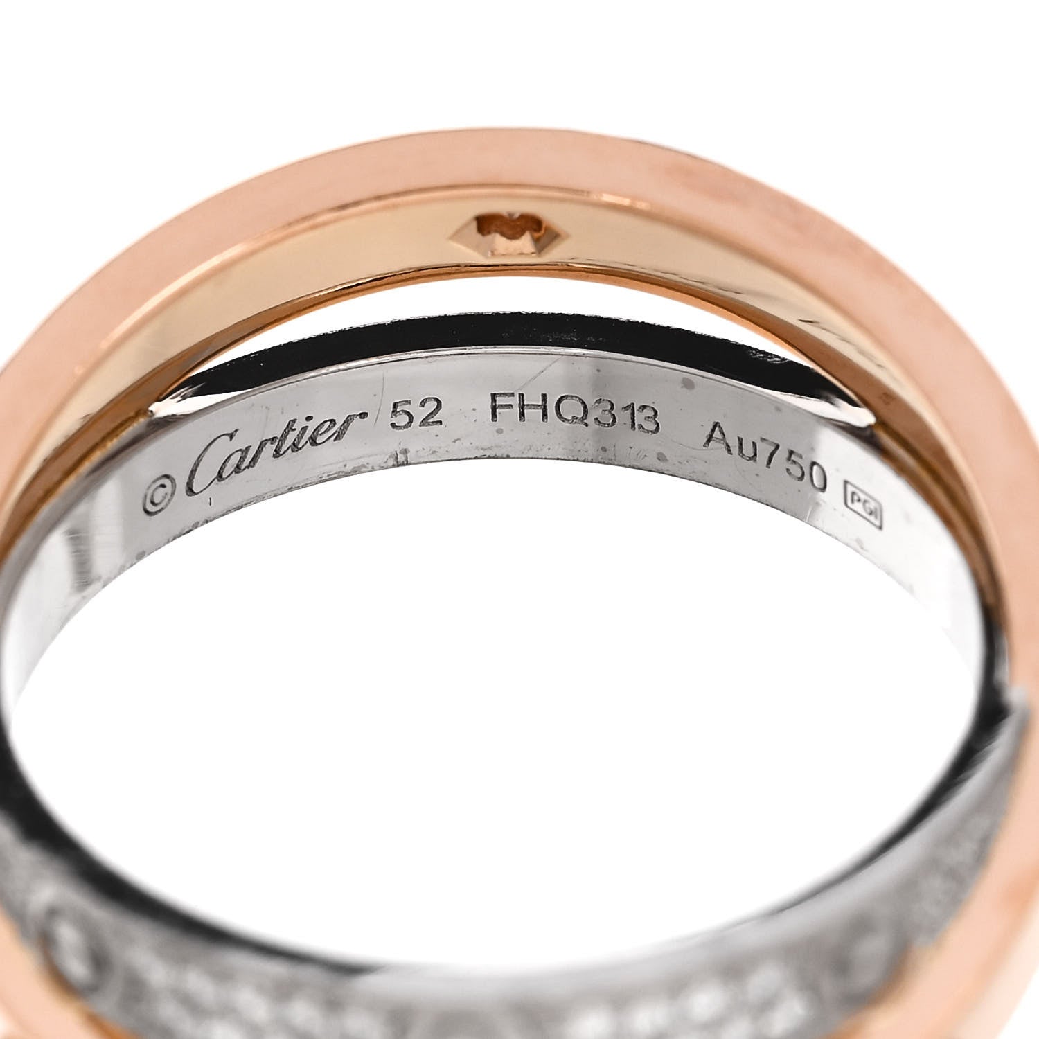 Cartier 18K Pink White Gold Diamond LOVE Pave Ring 52 6 6 of 6