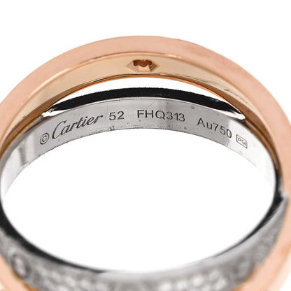 Cartier 18K Pink White Gold Diamond LOVE Pave Ring 52 6 6 of 6