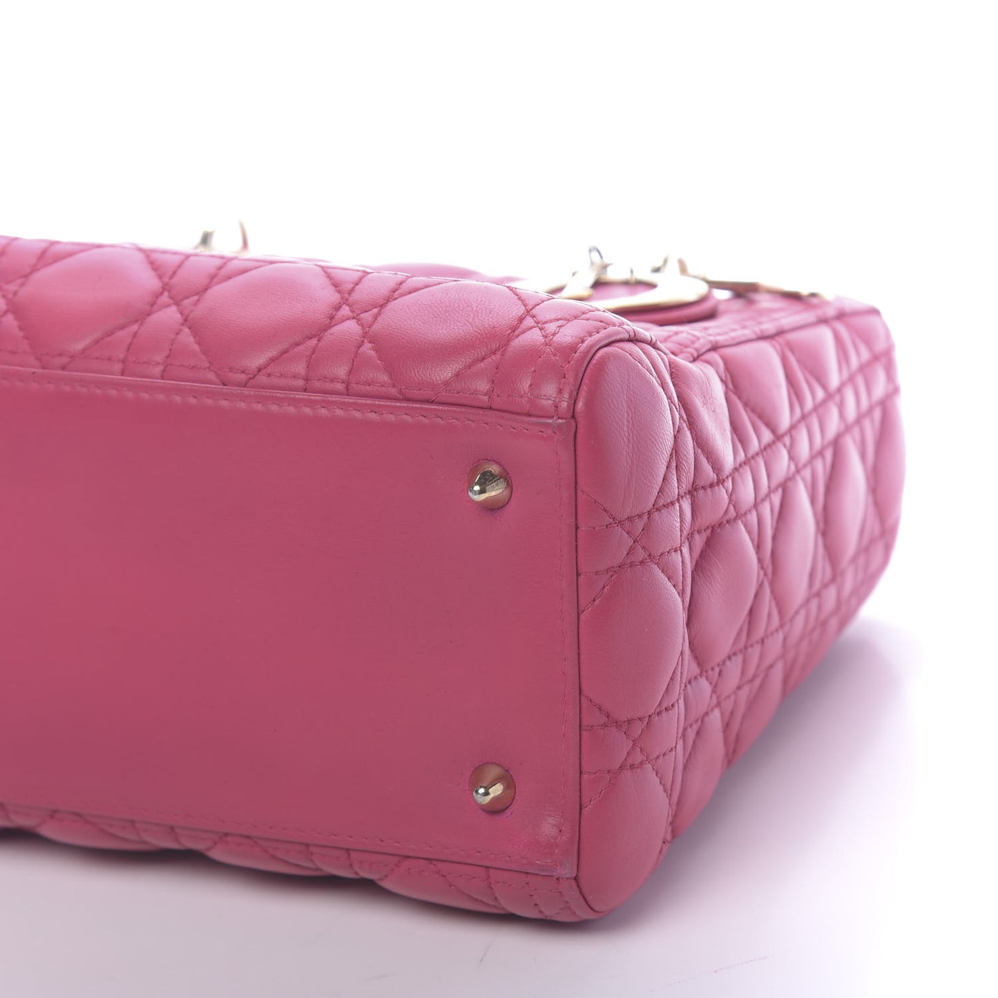 Lambskin Cannage Medium Lady Dior Fuchsia