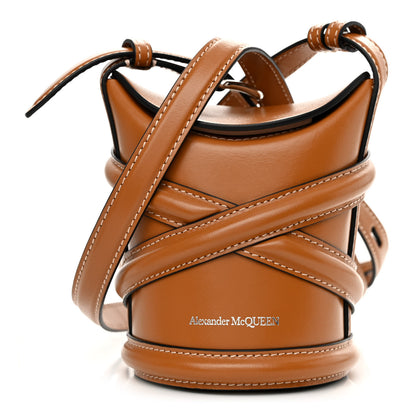 Alexander McQueen Calfskin Mini Curve Bucket Bag Tan 1 of 12