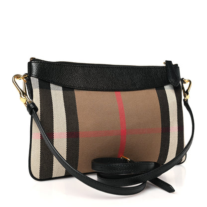 Burberry House Check Derby Peyton Crossbody Clutch Bag Black 3 of 9