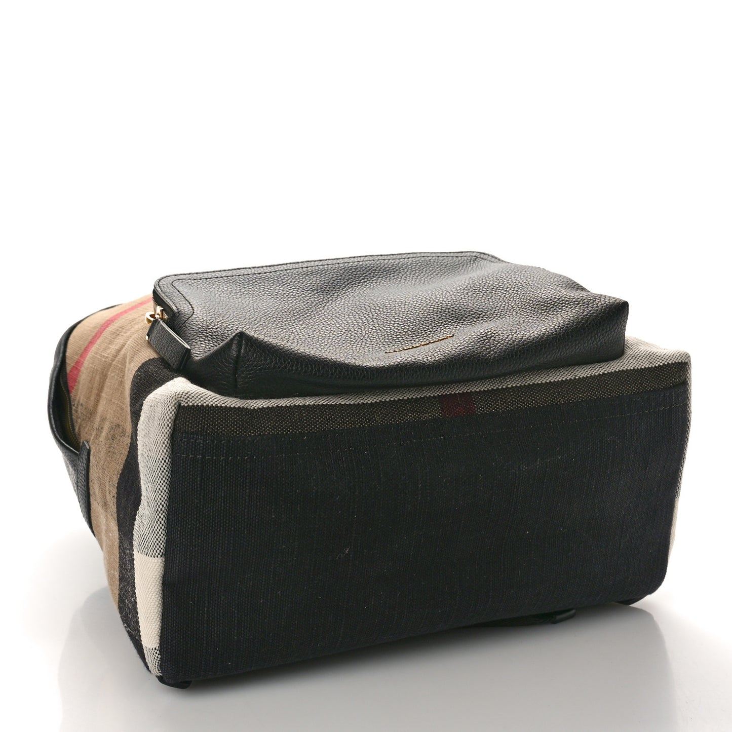 Mega Check Calfskin Abbeydale Simple Backpack Black Camel