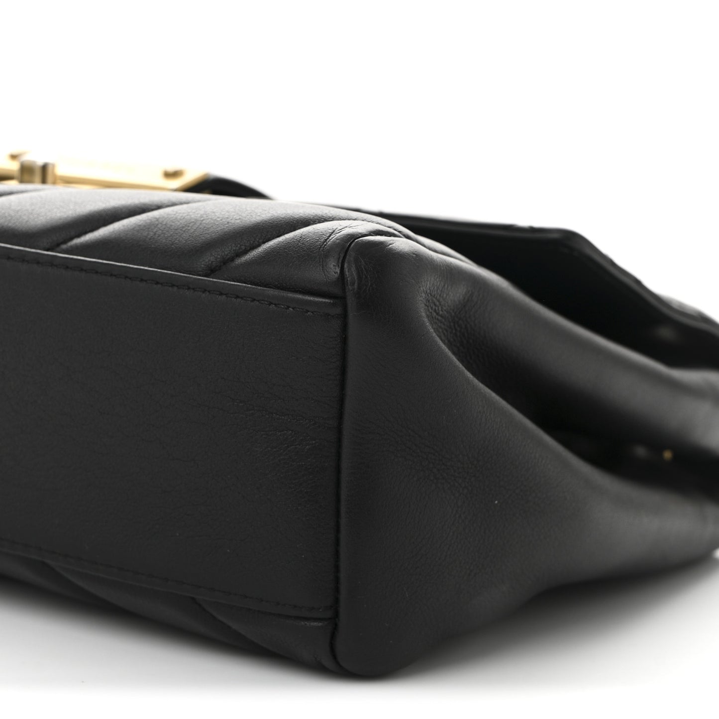 Calfskin Quilted Chevron In The City Bag Black