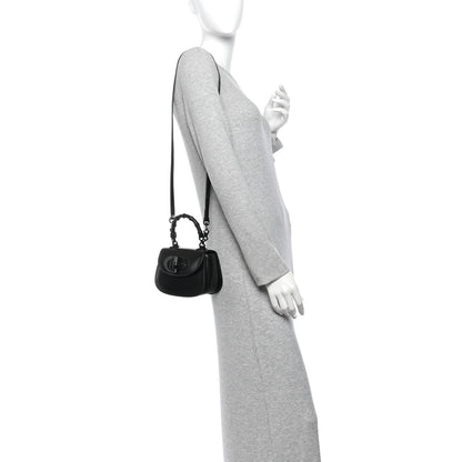 Gucci Boarded Dyana Lux Calfskin Web Monochrome Small Bamboo 1947 Top Handle Bag Black 2 of 10