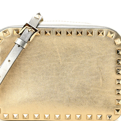Valentino Garavani Metallic Calfskin Rockstud Camera Crossbody Bag Gold 7 of 10