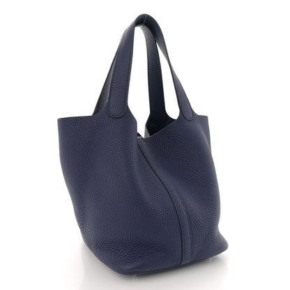 Hermes Taurillon Clemence Picotin Lock 22 MM Bleu Encre 3 of 11