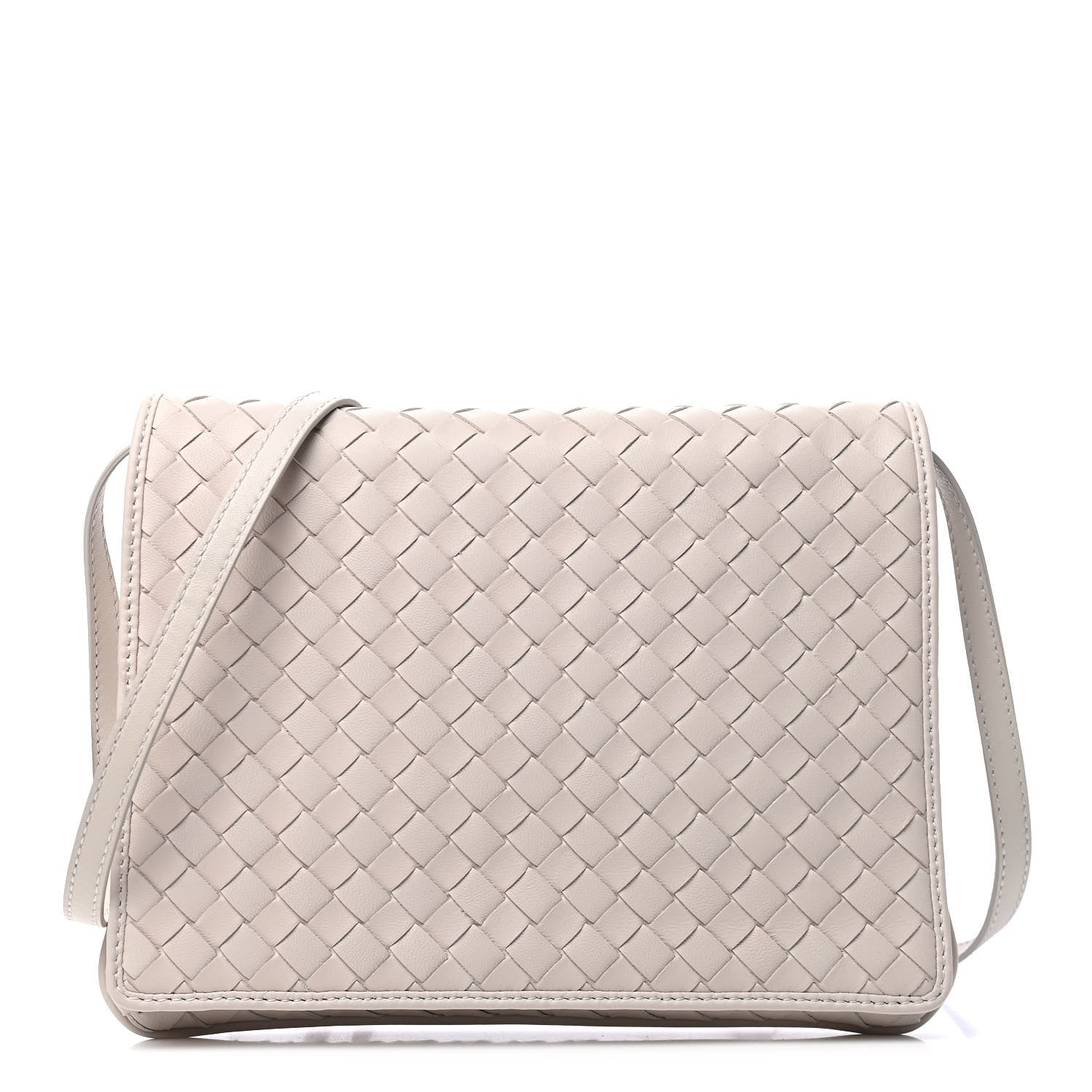 Bottega Veneta Nappa Intrecciato Flap Crossbody White 1 of 4