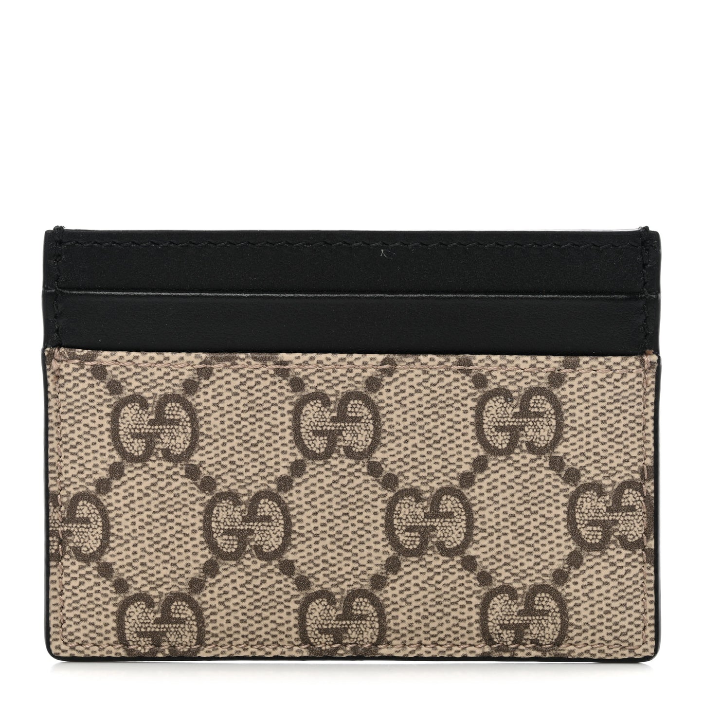 GG Supreme Monogram Calfskin Card Holder Beige Black