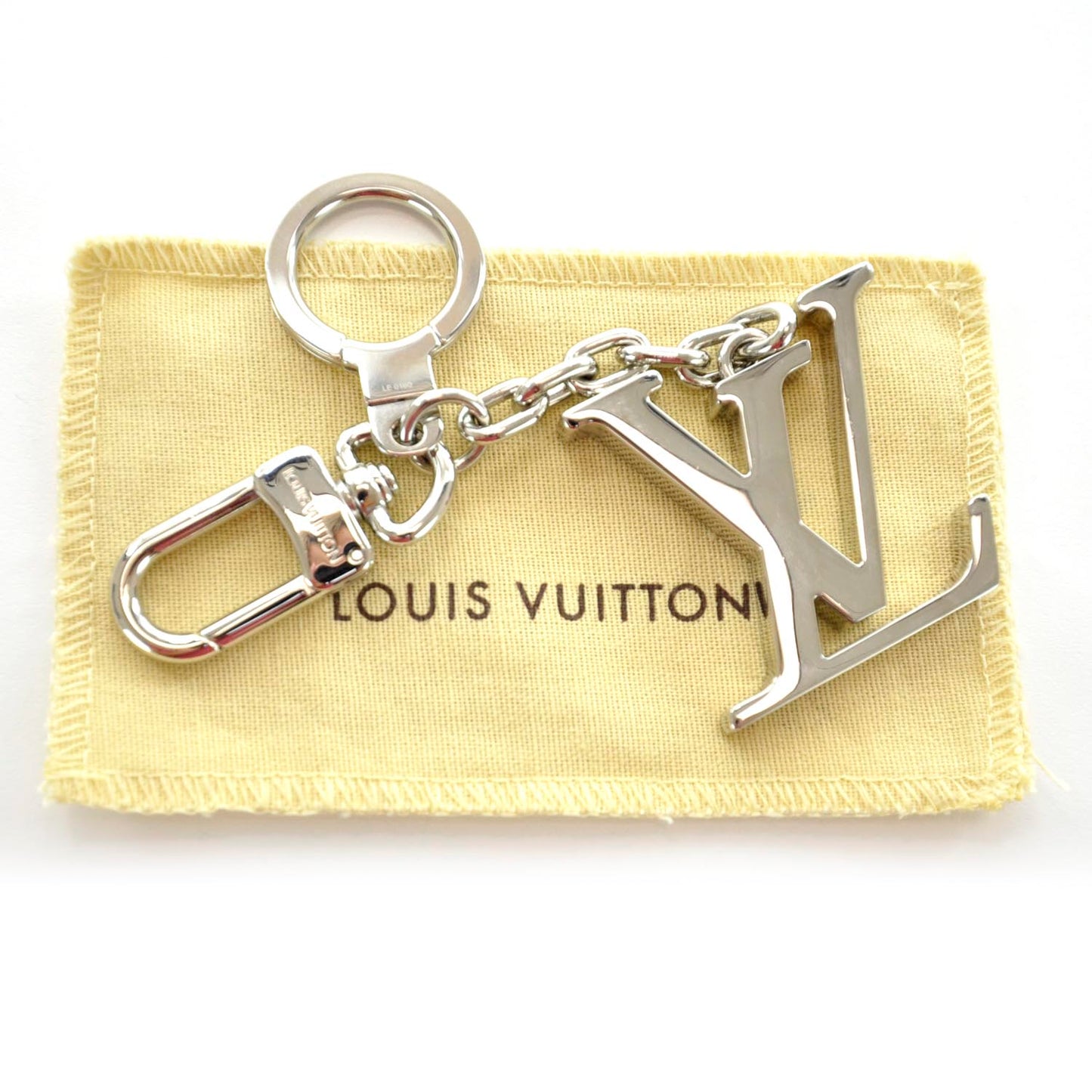 LV Initials Key Holder Silver
