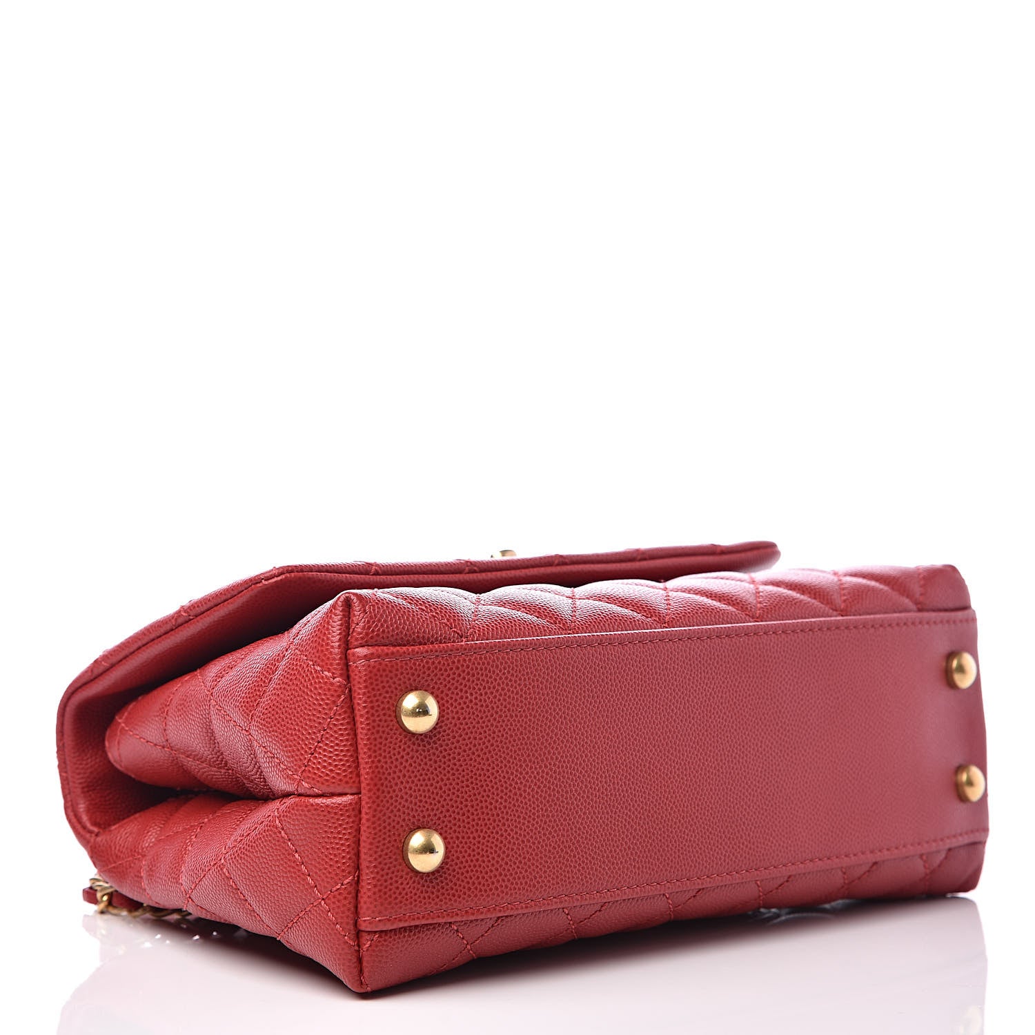 Chanel Caviar Quilted Mini Coco Handle Flap Dark Red 5 of 12