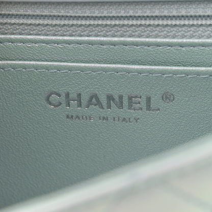 Chanel Iridescent Calfskin Quilted Mini Rectangular Flap Light Blue 6 of 11
