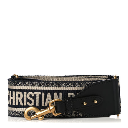 Christian Dior Canvas Embroidered Shoulder Strap Blue 1 of 12