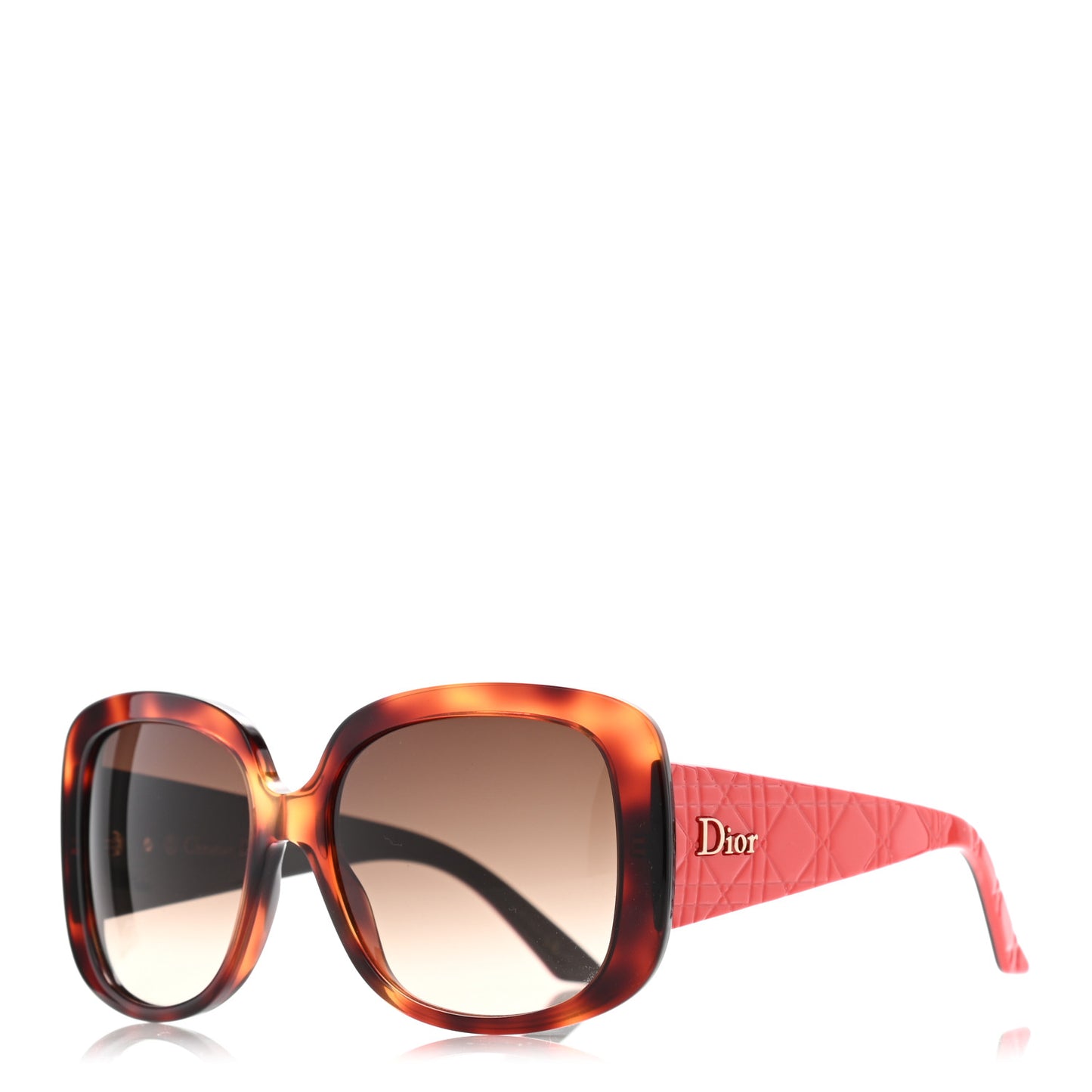 Resin Cannage Dior Lady Lady 1 Sunglasses Red Tortoise