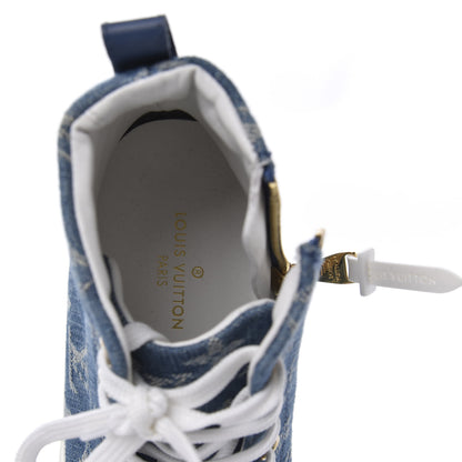 Louis Vuitton Denim Monogram Stellar Sneaker Boots 36 Bleu Jeans Blue 7 of 9
