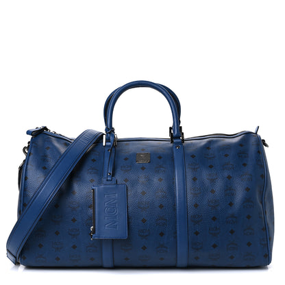 MCM Visetos Large Traveler Weekender Bag Navy Blue 1 of 10