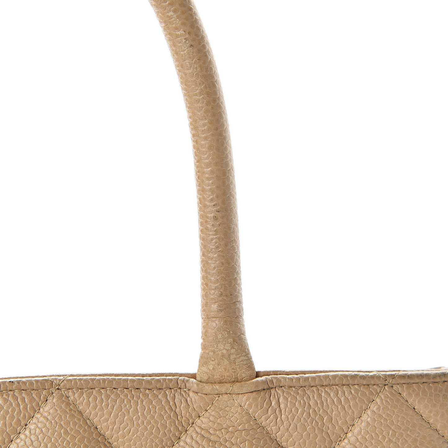 Caviar Quilted Medallion Tote Beige