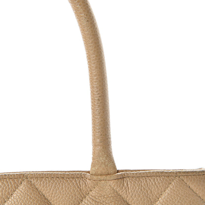 Chanel Caviar Quilted Medallion Tote Beige 16 of 18