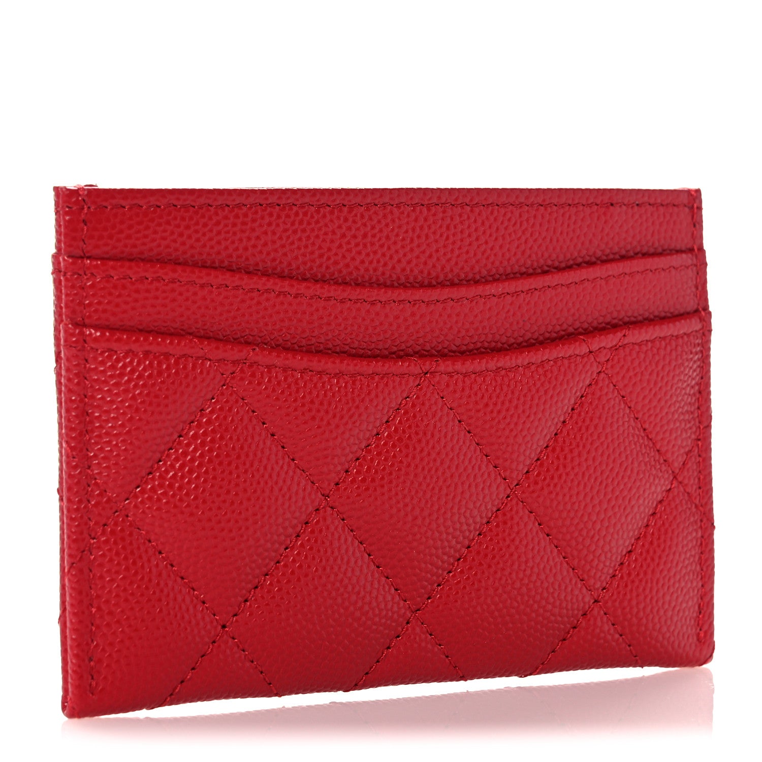Chanel Caviar Quilted Card Holder Red 3 of 9