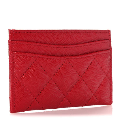 Chanel Caviar Quilted Card Holder Red 3 of 9