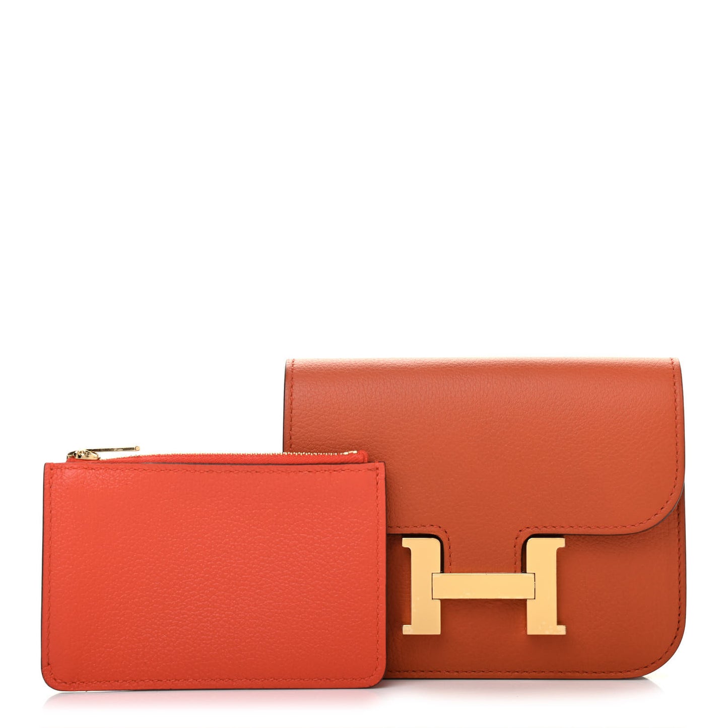 Evercolor Bi-Color Constance Slim Wallet Terre Battue Capucine