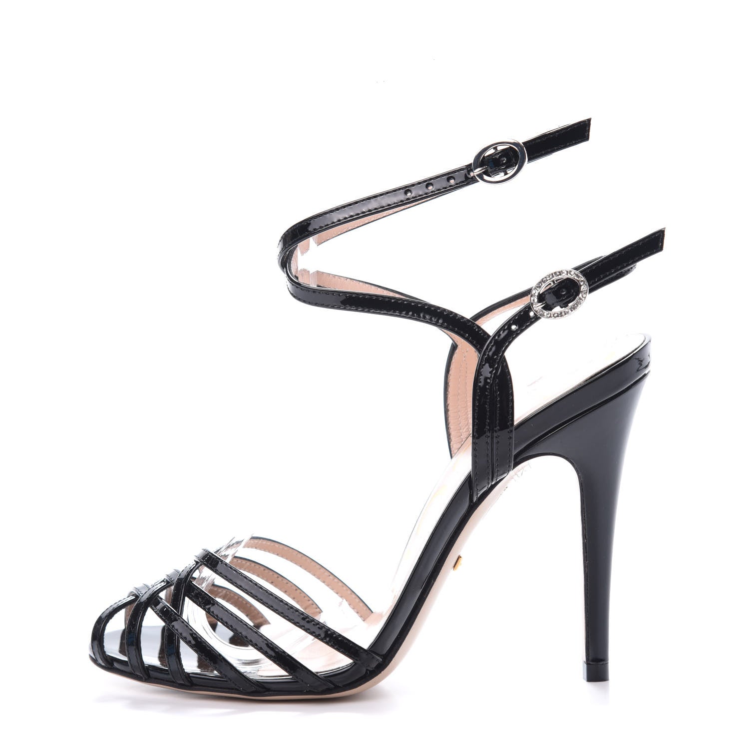 Gucci Vernice Crystal Sandals 36 Black 1 of 9