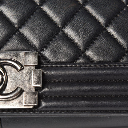 Chanel Lambskin Quilted Medium Boy Flap Black 11 of 18