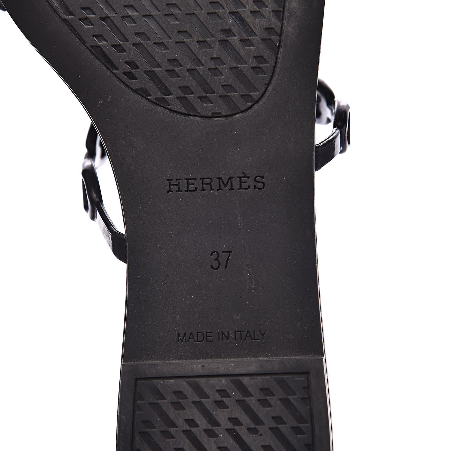 Hermes Rubber Chaine d'Ancre Rivage Sandals 37 Black 7 of 8