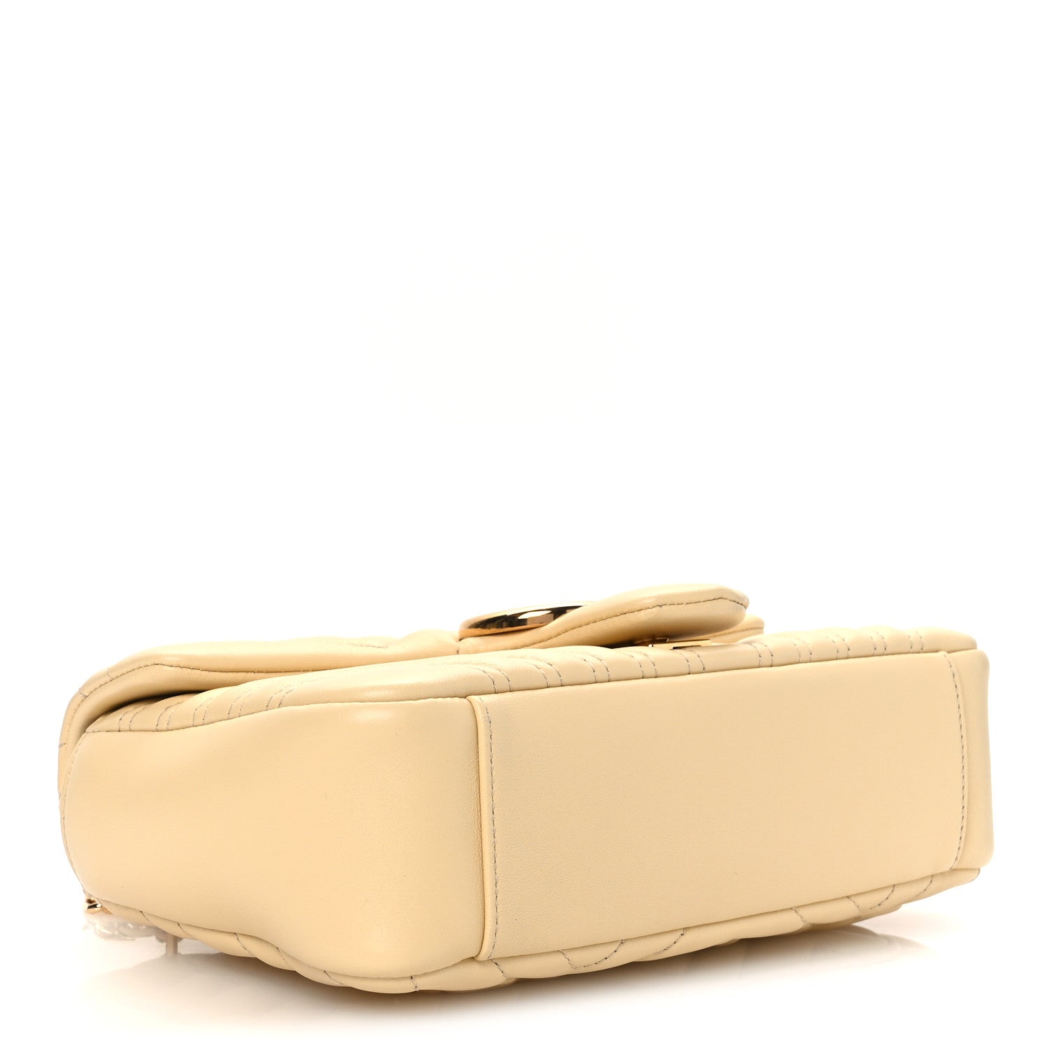 Gucci Lambskin Matelasse Medium GG Marmont Shoulder Bag Light Yellow 4 of 11