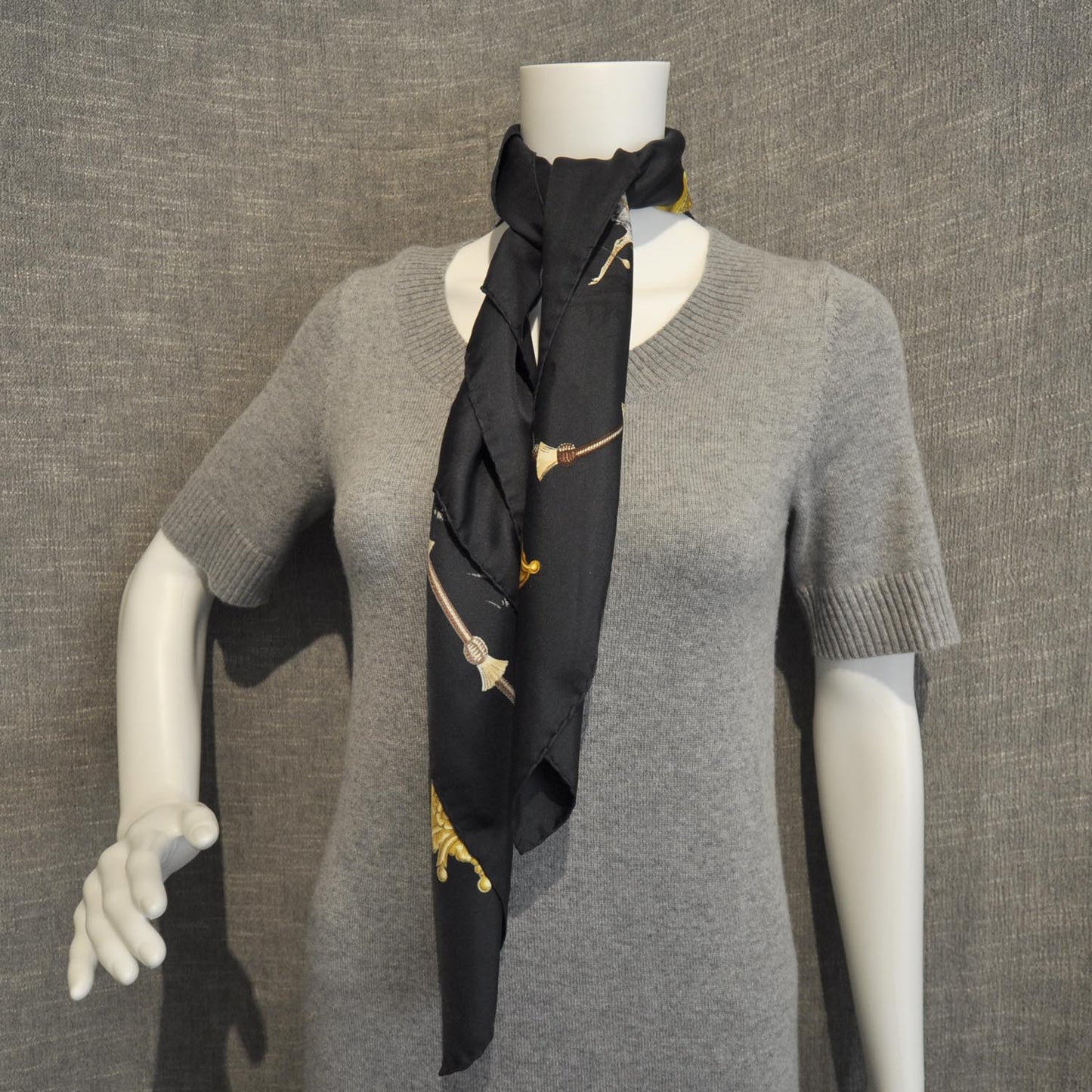 Silk Pampa Scarf 90 Navy Bleu